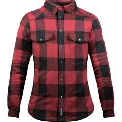 John Doe Motoshirt, Hemd/Jacke Damen - Schwarz/Rot - XS