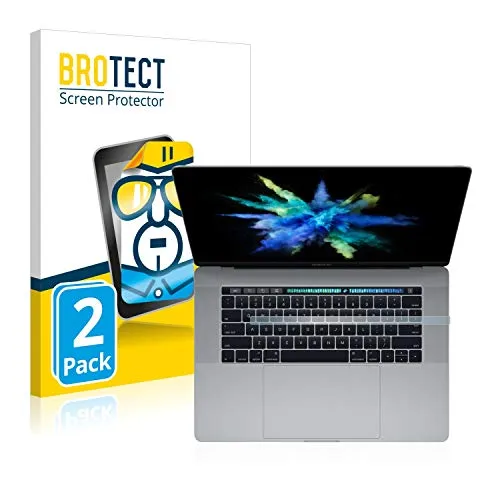 BROTECT (2 Stück Schutzfolie für Apple MacBook Pro 15" 2017 (NUR Touch Bar) Displayschutz Folie Ultra-Klar
