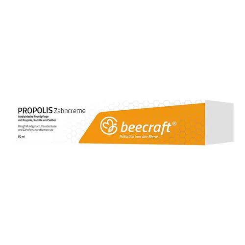 Beecraft Propolis Zahncreme - Fluoridefreie Zahncreme mit antibakteriellem Propolis-Extrakt, ideal zur Vorbeugung von Parodontose und Zahnfleischproblemen, für eine sanfte und gründliche Zahnpflege.