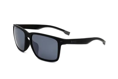 Hugo Boss BOSS 1542/F/S O6W Matte Black Grey Herren Sonnenbrille - Elegante Herren Sonnenbrille aus Eco-Polyamid, 100% UV-Schutz und inklusive Etui – ideal für stilbewusste Männer.