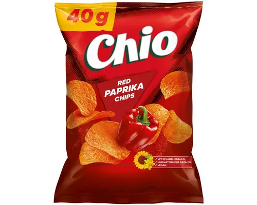 Chio Knabberei, Chio Red Paprika Chips glutenfrei vegetarisch vegan Chipstüte 40g