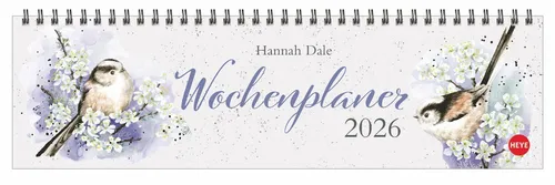 Hannah Dale Wochenquerplaner 2026 - Kunstkalender im Querformat mit süßen Tieren, ideal für die Dekoration zu Hause und zur Planung Ihrer Woche.