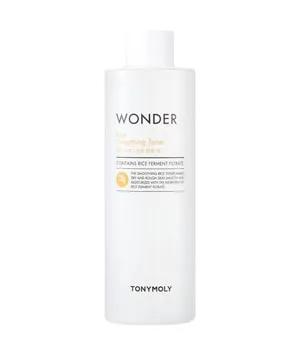 TONYMOLY WONDER Rice Smoothing Toner 500 ml - Multifunktionales Gesichtswasser mit fermentiertem Reisfiltrat, das die Haut sanft klärt und mit Feuchtigkeit versorgt. Ideal für eine strahlende, geschmeidige Hautpflege!