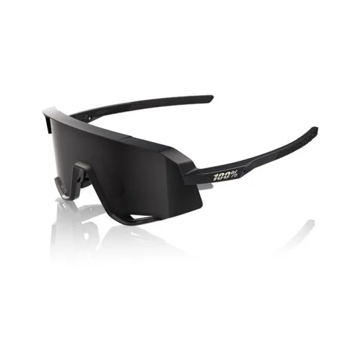 100% Sonnenbrille Slendale Smoke Lens Matte Black - Ideal für Radfahrer - Sportbrillen für Unisex Erwachsene, mit mattem schwarzen Rahmen und optimalem UV-Schutz für besten Sehkomfort beim Radfahren.