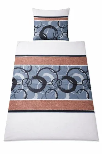 Bettwäsche Set 155x220 cm + 80x80 cm – Modernes Design in Braun / Weiss mit Krei