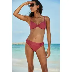 S.OLIVER Bikini-Hose "Rome" Damen Gr. 38, rostrot - Bademode mit stylishen Umschlagbund und Horn-Optik Zierring. Hergestellt aus weicher Microfaser für höchsten Tragekomfort.