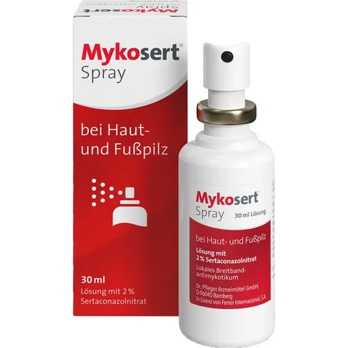 Mykosert Spray 30 ML - Effektive Lösung gegen Haut- und Fußpilz - Praktisches Spray zur gezielten Anwendung bei Pilzinfektionen der Haut. Einfach anzuwenden und ideal für die tägliche Pflege.
