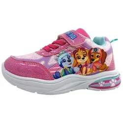 Leomil PAW Patrol Schuhe für Mädchen (2-7 Jahre), Sneaker mit Skye & Liberty & Everest Motiv, Klettverschluss, LED Leuchten bei jedem Schritt, ideal for Schule und Freizeit, Pink, Größe 27 EU