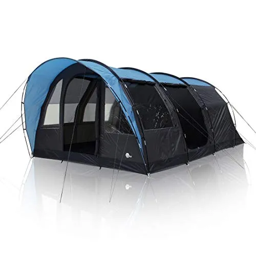 yourGEAR Tunnelzelt Bora für 5 Personen - Geräumiges Familienzelt mit 5000 mm Wassersäule und 2 Eingängen, ideal für komfortable Campingausflüge.
