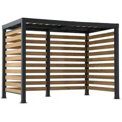 Sunjoy Stahl Pergola MARAO - Elegante 191cm x 313cm Pergola für Ihren Außenbereich - Pavillons mit rostbeständigem Stahlrahmen und Zedernholz Bildschirm, ideal für entspannte Stunden im Freien mit Freunden und Familie.