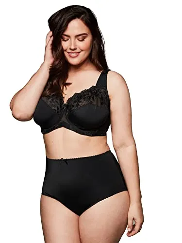Sheego Bügel-BH Große Größen mit transparenter Spitze schwarz 90 - Funktionsunterwäsche mit breiten Trägern für optimalen Halt, gefüttert ohne Schale für angenehmen Tragekomfort und ideal für große Größen.