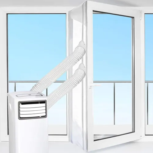 HOOMEE Fensterabdichtung für Klimageräte - Klimaanlagen Zubehör zur effizienten Abdichtung von Fenstern, spart Energie und steigert die Kühlleistung. Einfach zu montieren mit starkem Reißverschluss und für alle Klimageräte geeignet.