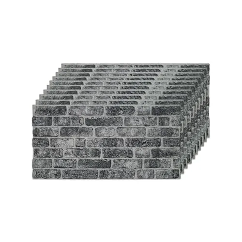 IZODEKOR 3D Wandpaneele Steinoptik - 10 Stück für stilvolle Wandverkleidung - Moderne 3D-Wandpaneele in Steinoptik für Küche, Bad und Wohnzimmer. Hochwertige Polystyrol-Verkleidung, feuchtigkeitsbeständig und einfach zu installieren.