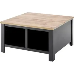 Couchtisch HOME AFFAIRE "Westminster S BESTSELLER" - Eckiger Couchtisch im romantischen Landhausstil, aus FSC-zertifizierten Materialien, mit wotan eiche und dunkelgrauem Gestell – ideal für ein gemütliches Wohnzimmer.