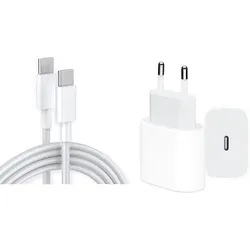 iPhone 16 Schnellladegerät USB C Ladekabel Set - Handy-Ladegeräte mit 20W Adapter und 1 Meter USB-C Kabel für schnelles Laden und Datentransfer. Kompatibel mit iPhone 15/16 und iPad, lädt in 30 Minuten bis zu 50% Akku auf.