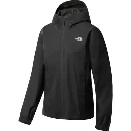 The North Face Womens Quest Jacket - Wasserdichte Funktionsjacke in tnf black/foil grey (KU1) M - Funktionsjacken für Damen, wasserdicht und atmungsaktiv mit nahtversiegeltem Material, ideal für Outdoor-Abenteuer bei jedem Wetter.