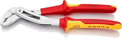 KNIPEX Alligator Wasserpumpenzange VDE 250 mm - Zangen, isolierte Wasserpumpenzange für sichere Arbeiten an elektrischen Anlagen, hohe Griffigkeit und Präzision