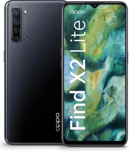 Oppo Find X2 Lite Dual SIM - Moonlight Black 128 GB - Handy ohne Vertrag mit Snapdragon 765G und 5G-SoC, 6,4 Zoll OLED-Display für brillante Farben und 30W SuperVOOC Blitzladen für schnelles Aufladen.