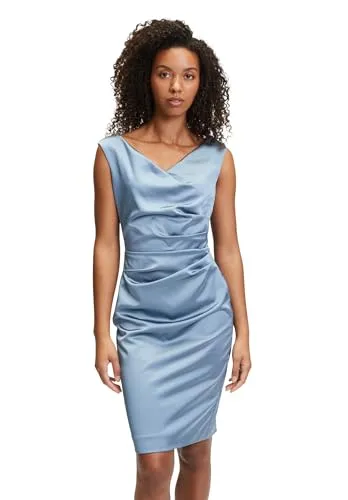 Vera Mont Cocktailkleid mit Falten - Elegantes Cocktailkleid in rauchblau, ärmellos mit schmaler Passform und Falten für einen besonderen Look, ideal für festliche Anlässe.