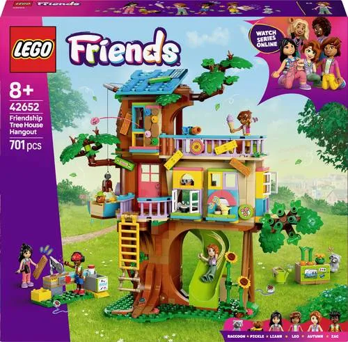 LEGO FRIENDS Baumhaus 42652 - Spielzeug für kreative Abenteuer: Das LEGO Friends Baumhaus (42652) begeistert mit detailreichen Figuren, einem Aufzug für den Hund und einem Geheimversteck für den Waschbären. Ideal für Kinder ab 8 Jahren!