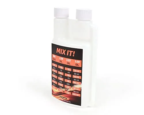BGM Ölmessbecher 250ml mit Dosierkammer 10ml und zwei Verschlüssen kompatibel für Scooter, Roller, Moped, Vespa, Lambretta Motorrad, Universal