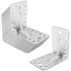 SO-TECH® Winkelprofil Bauwinkel Winkelverbinder mit Sicke (Verstärkung) 90° (20-St), 90×90×65mm 90° Materialstärke 2,5mm, feuerverzinkter Stahl silberfarben 6.5 cm x 9 cm x 9 cm