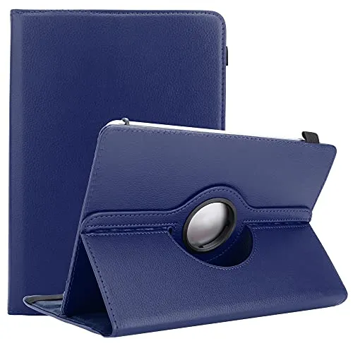 Cadorabo Hülle kompatibel mit 10" Tablets Tablethülle 360 Design aus Premium Kunst Leder Flip Klappbare Stoßfeste Magnetische Cover Hülle für 10" Tablets Tasche in Blau
