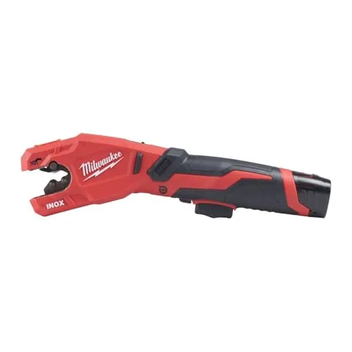 Milwaukee M12PCSS-202C Akku-Rohrschneider - Rohrschneider mit 40mm Schnittdurchmesser und 380rpm, inklusive 2x2Ah Li-Ion Akkus im praktischen Koffer – ideal für professionelle Anwendungen.