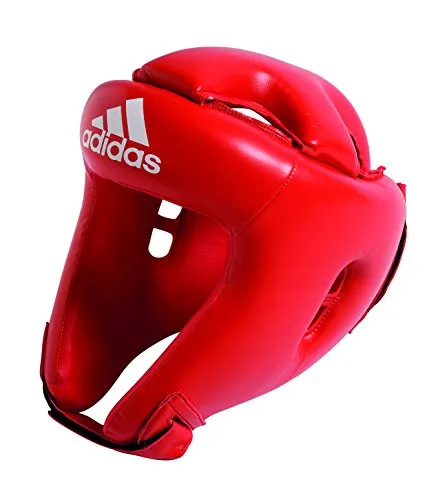 adidas Kinder Kopfschutz Rookie - Roter Head Guard für Sicherheit im Kampfsport - Kopfschützer für Kampfsport, gefertigt aus hochwertigem PU3G Material mit I-PROTECH Technologie für optimalen Schutz und Komfort. Erhältlich in verschiedenen Größen.
