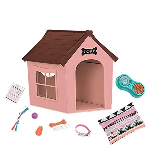 Our Generation Hundehaus Spielset – Fantastisches Puppenzubehör - Puppenset mit Hundehütte, Futternapf und Plüschhund, ideal für kreative Rollenspiele. Perfekt für Kinder ab 3 Jahren, um ihre eigene Our Generation Welt zu gestalten.
