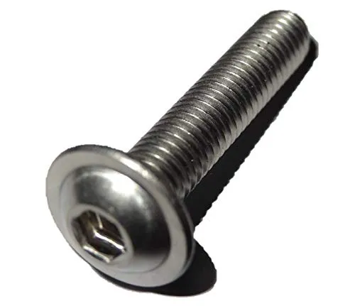 Stück Linsenkopf Schrauben mit Flansch M5x12 mm - ISO 7380/2 - A2 Edelstahl - Innensechskant - V2A – Linsenflanschkopfschrauben (10, M5x12 mm) 10