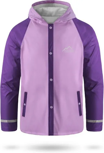 normani Kinder Regenjacke Teelin rosa XS - Wasserdichte und winddichte Kinder Regenjacke aus 100% Polyester, ideal für Outdoor-Aktivitäten. Atmungsaktiv mit 5000 mm Wassersäule und reflektierenden Details für zusätzliche Sicherheit.