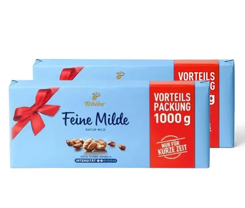 Tchibo Feine Milde Gemahlener Kaffee - Vorteilspackung 2x1 kg für vollmundigen Genuss