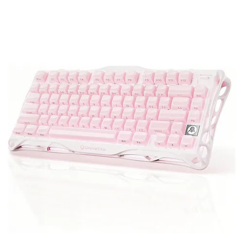 GravaStar Mercury K1: 75% Wireless Gaming Tastatur mit Aluminiumrahmen - Tastaturen mit futuristischer Sakura-Ästhetik und 8000mAh Akku für stundenlangen Einsatz. Individuell anpassbar mit RGB und Hot Swap-Funktion für Gamer und Kreative.