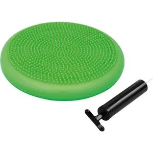Schildkröt-Fitness Balance-Kissen 960030, grün, Ø 33 cm, mit Noppen und Luftpumpe - Luftgefülltes Kissen für dynamisches Sitzen und Training. Ideal für Übungen zur Verbesserung von Gleichgewicht und Körperkoordination. Mit stimulierenden Noppen für besseren Halt und Massageeffekt. Belastbar bis 120 kg.