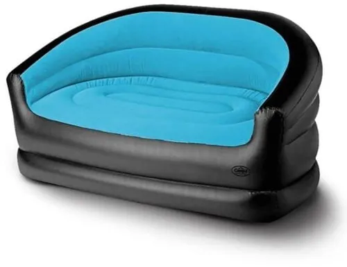 Camp4 Relax Double Luftsofa, schwarz/eisblau - Sitzsäcke & aufblasbare Sessel, komfortables Doppel-Luftsofa für entspannte Stunden im Freien oder zu Hause