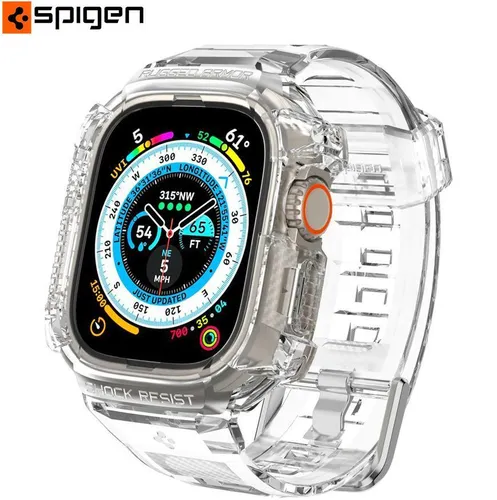 Spigen Schutzhülle mit Armband für Apple Watch Ultra 2/1 49mm - Schutzhülle mit transparentem Design und praktischem Armband, perfekt für optimalen Schutz Ihrer Apple Watch Ultra und Ultra 2.