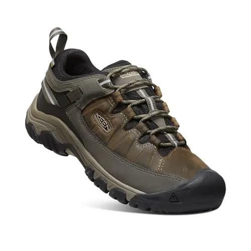 KEEN Targhee 3 Waterproof Herren Trekkingschuhe - Braun (Bungee Cord/Schwarz) 45 EU - Wanderschuhe mit KEEN.DRY Membran für wasserdichten Komfort und hervorragender Traktion auf jedem Terrain.