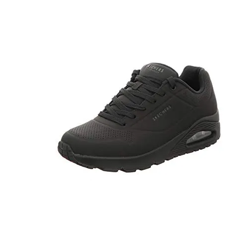 Skechers Herren Uno Stand On Air Sneaker - Black Durabuck Trim, 44 EU - Herren-Sneaker mit atmungsaktivem Design und hervorragender Dämpfung für ultimativen Komfort den ganzen Tag.