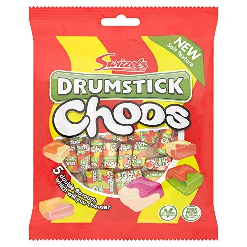 Drumstick Choos fruchtige Kaubonbons - 135g - 2er-Packung