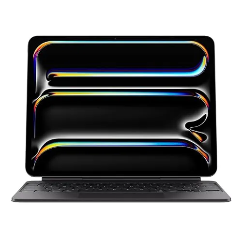 Apple iPad Magic Keyboard Case für 13'' iPad Pro (M4) - Tablet-Tastaturen mit freischwebendem Design, integriertem Trackpad und beleuchteten Tasten für ein angenehmes Tipp-Erlebnis und Schutz für Vorder- und Rückseite.
