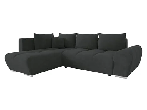 Mirjan24 Ecksofa Fureniz mit Bettkasten, 4 Sitzer L-Form Sofa mit Schlaffunktion, Eckcouch für Wohnzimmer, Couch mit Bettfunktion (Velo 636, Seite: Links)