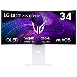 34" LG UltraGear 34GX90SA-W - Curved OLED Gaming Monitor - Gaming Monitor mit 34" gebogenem OLED-Display, 3440 x 1440 UWQHD und blitzschnellen 240 Hz für ein unvergleichliches Spielerlebnis.