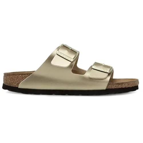 Birkenstock Damen 1016111_42 Slides, Gold, 42 EU - Wanderschuhe mit Birko-Flor-Obermaterial für optimalen Tragekomfort und Atmungsaktivität