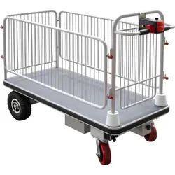 Schefer Elektrischer Plattformwagen PFWE Premium mit 400 kg Tragkraft - Robuster Plattformwagen für den professionellen Einsatz, mit stufenloser Fahrgeschwindigkeit bis 6 km/h und hoher Tragfähigkeit von 400 kg. Ideal für den Transport schwerer Lasten.