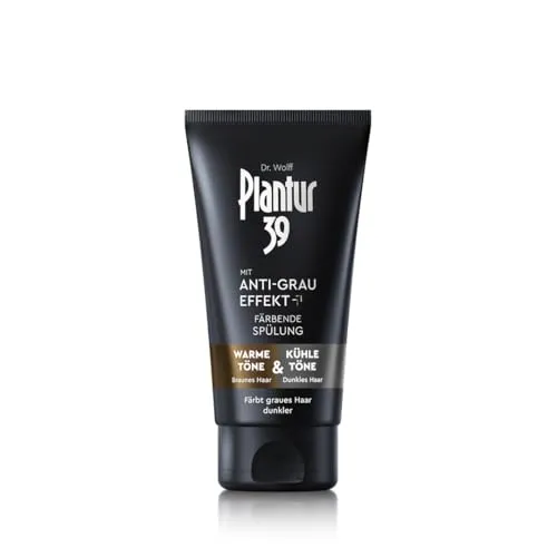 Plantur 39 Anti-Grau Effekt Spülung 150 ml - Färbende Spülung für braunes bis dunkles Haar, kaschiert graue Strähnen und pflegt gleichzeitig für Glanz. Ideal in Kombination mit Plantur 39 Produkten für intensivere Ergebnisse. Einfach anzuwenden!
