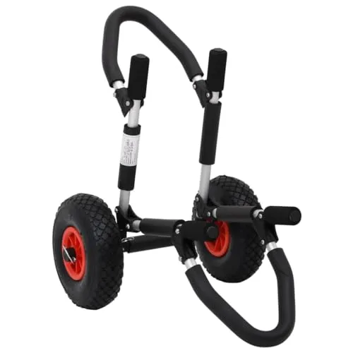 vidaXL Klappbarer SUP Trolley für Surfbrett - Surfen: Robuster Aluminium-Trolley mit 2 aufblasbaren Rädern für einfachen Transport von SUP-Boards, faltbar und platzsparend.