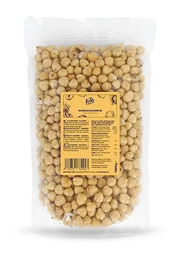 KoRo Haselnusskerne leicht geröstet und blanchiert 1 kg - Natürlicher Snack ohne Zusätze - Haselnüsse in bester Qualität, geschält und ohne Konservierungsstoffe. Ideal zum Backen oder als gesunder Snack – perfekt für vegane und vegetarische Ernährung!