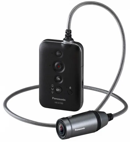 PANASONIC Tragbare Kamera HX-A100-Black - Action-Cam im kompakten Design, ideal für aufregende Abenteuer und Sportaufnahmen, mit Flash Drive für schnelle Speicherung.