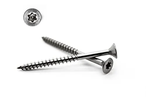 Stück Spanplattenschrauben 4,5x40 mm - A2 - Edelstahl - Torx - TX20 - Senkkopf - Teilgewinde - Holzschrauben - Schrauben (50, 4,5x40 mm) 50